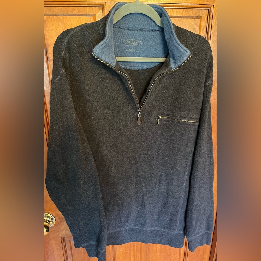 Men’s L Pendleton Quarter Zip Pullover Charcoal G… - image 1